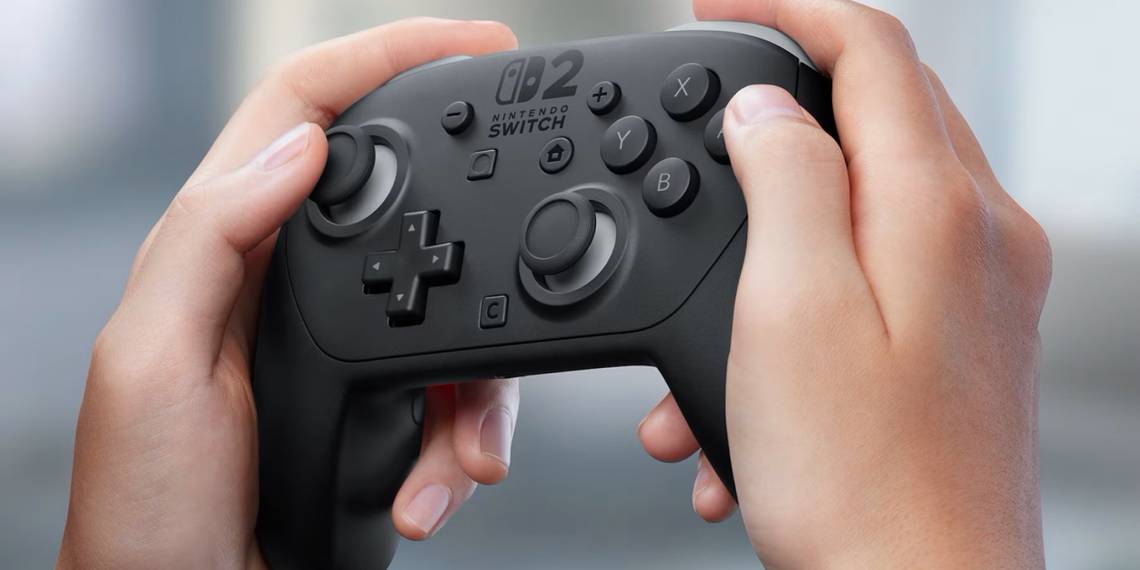 nintendo switch 2 pro controller in hand front
